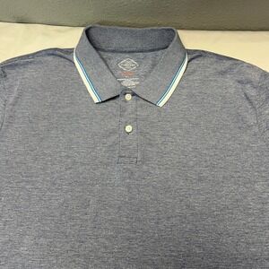 St. John's Bay Polo Shirt Comfort Stretch Classic Fit‎ Blue Ringer Size XL